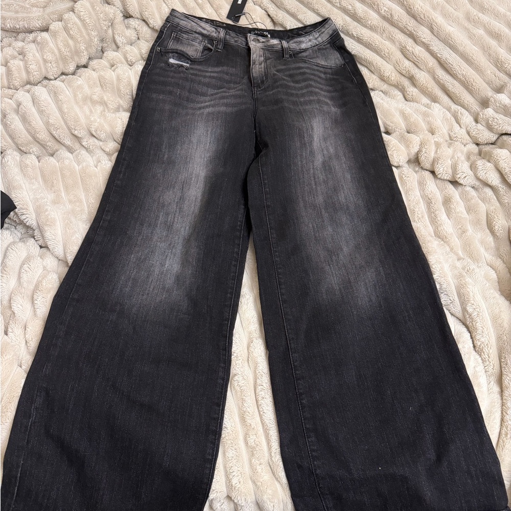 Fashion Nova Charcoal Flare Jeans